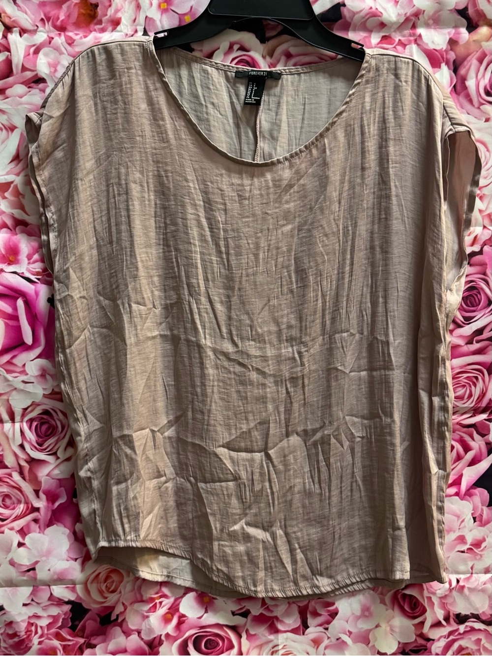 Forever 21 Pale Pink Short Sleeve Scoop Neck Top